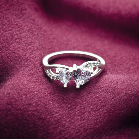 Twin Heart CZ  Ladies  Ring