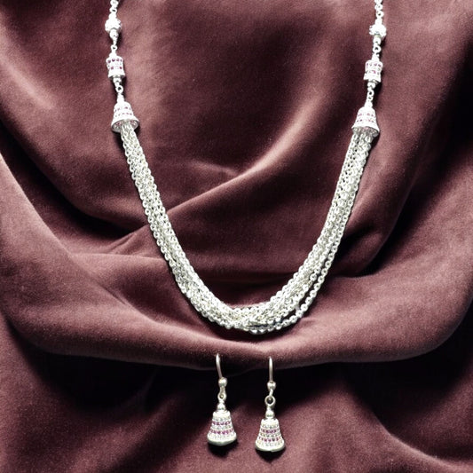 Ghungroo Tassel Silver Set