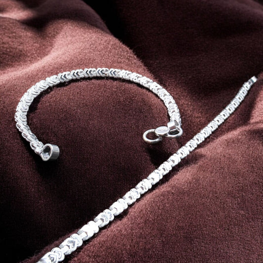 Chevron Charm Silver Bracelet