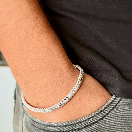 Elegant Woven Silver Bracelet