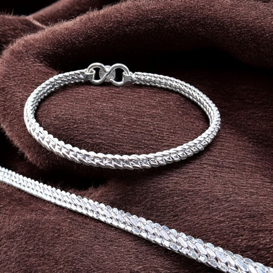 Elegant Woven Silver Bracelet