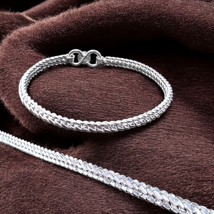 Elegant Woven Silver Bracelet
