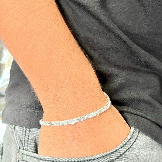Royal Square Cut Silver Bracelet