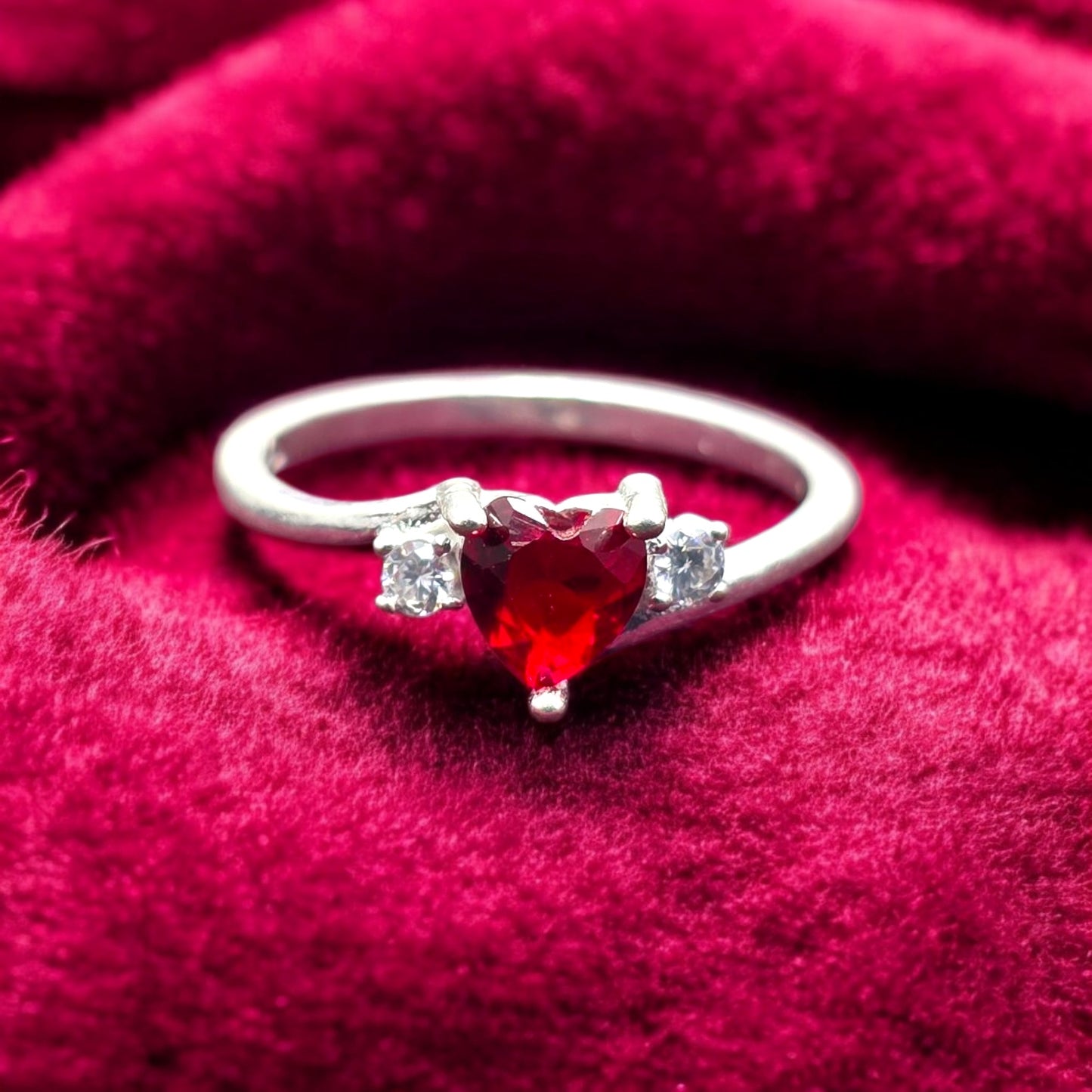Red Heart Sparkle Ladies Ring