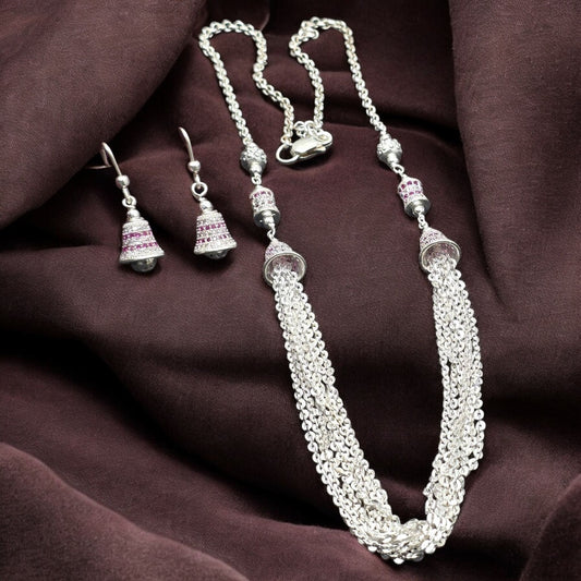 Ghungroo Tassel Silver Set