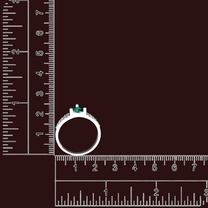 Emerald Heart Crown Ladies Ring