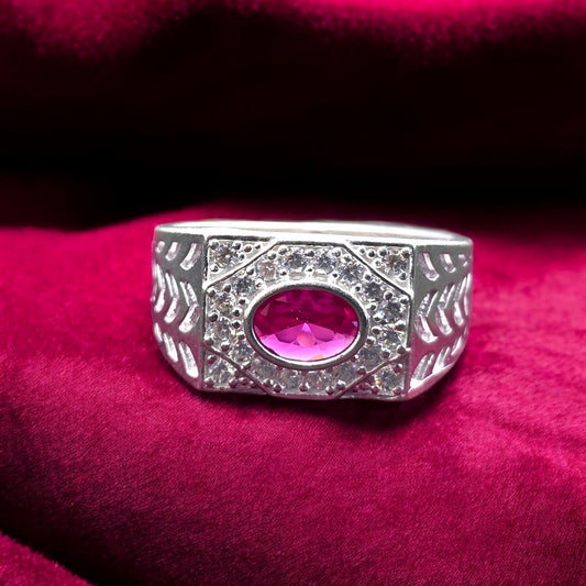 Ruby Crest Gents Ring