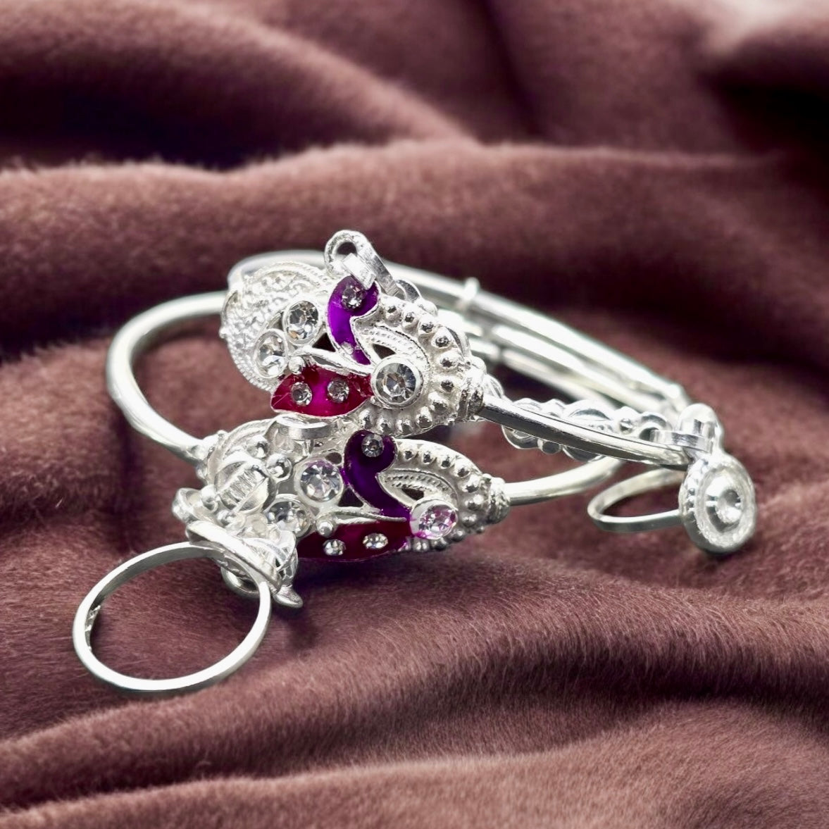 Baby hand kada with finger ring (Pair)