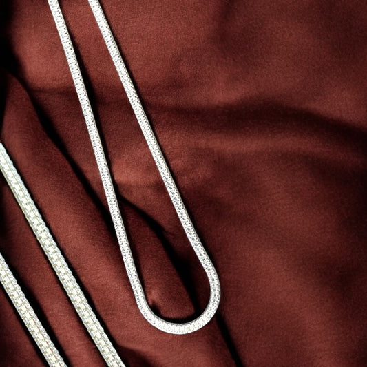 Men’s Premium Silver Snake Box Chain – Sleek Precision 20 Inches