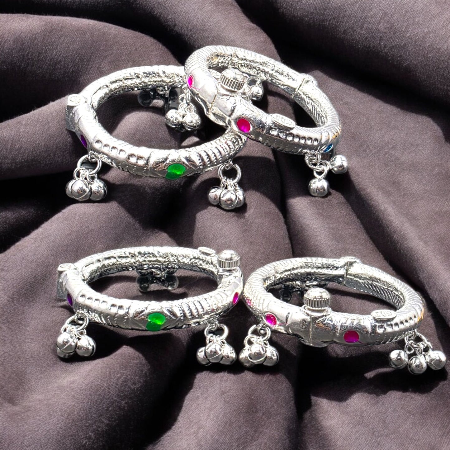 Traditional Baby Leg Kada with Ghungroos (Pair)