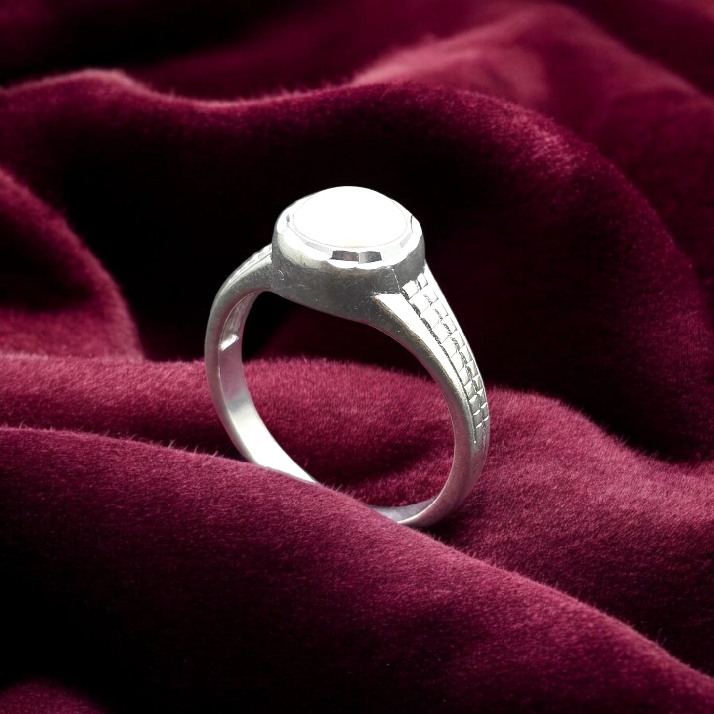 Pearl Crown Gents Ring