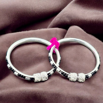 Traditional Black Beaded Baby Hand Kada (Pair)