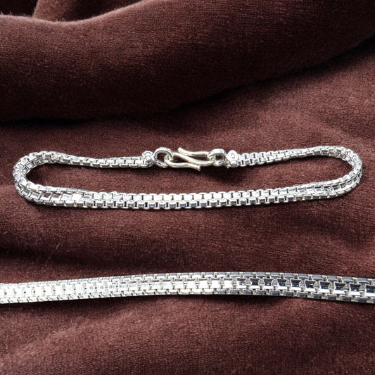 Classic Box Link Silver Bracelet