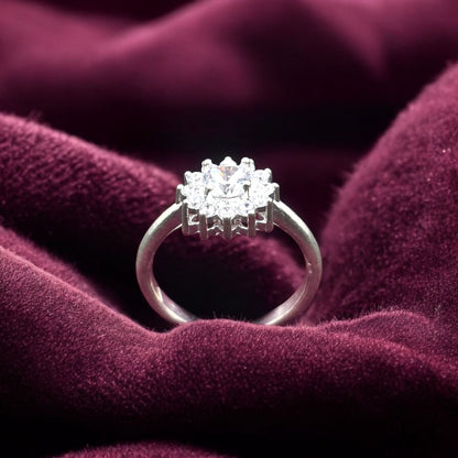 Classic Halo Solitaire  Ladies  Ring