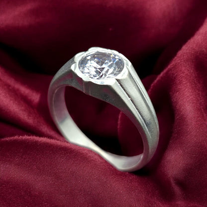 Crown Solitaire Gents Ring