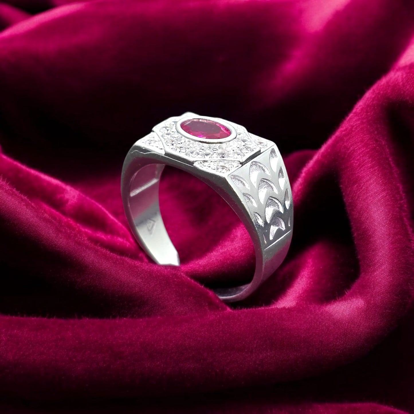 Ruby Crest Gents Ring