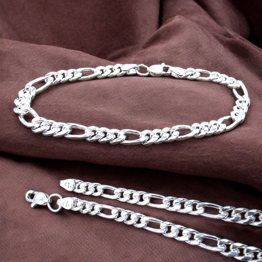 Classic Figaro Silver Bracelet