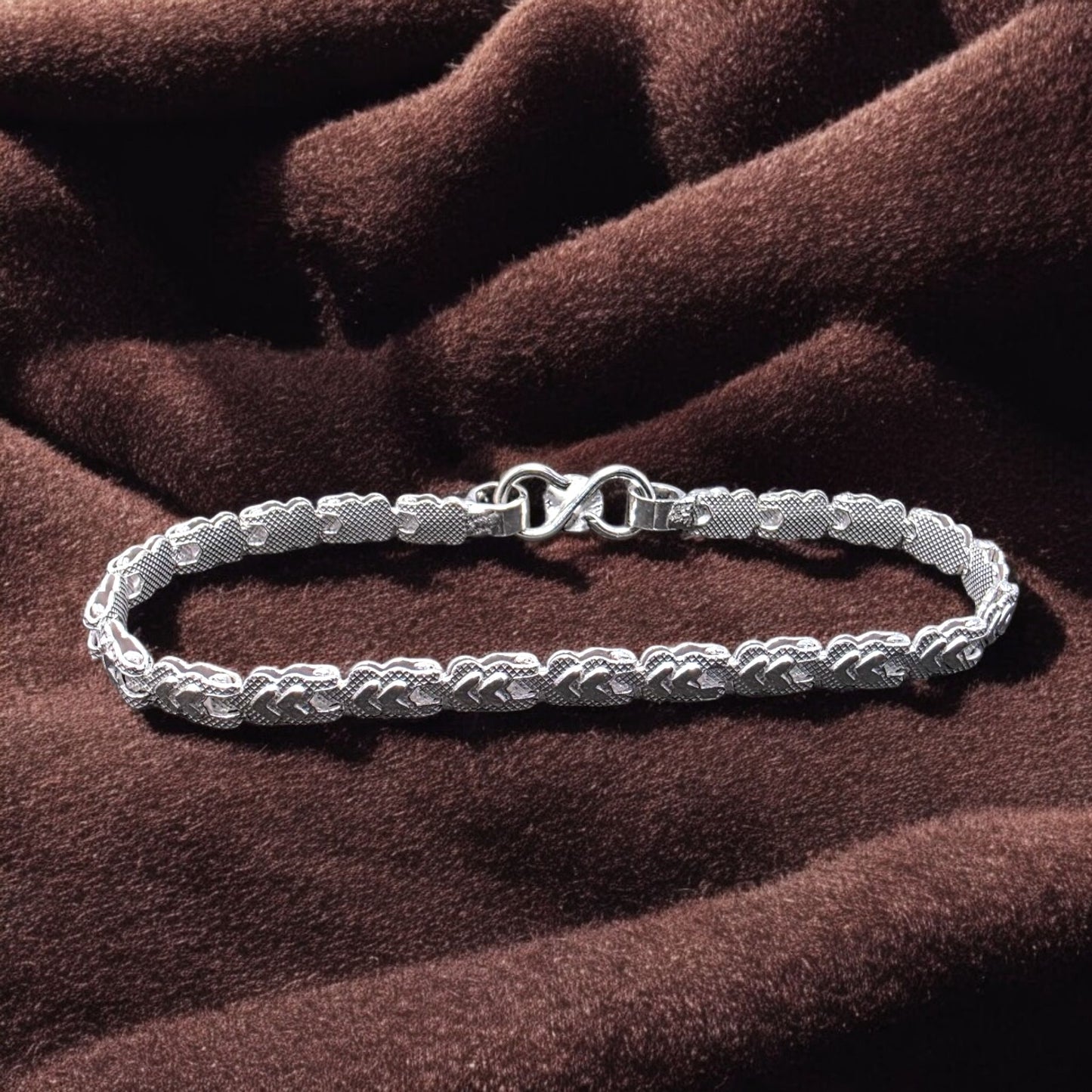 Chevron Charm Silver Bracelet