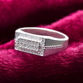 Twin Brick CZ Gents Ring