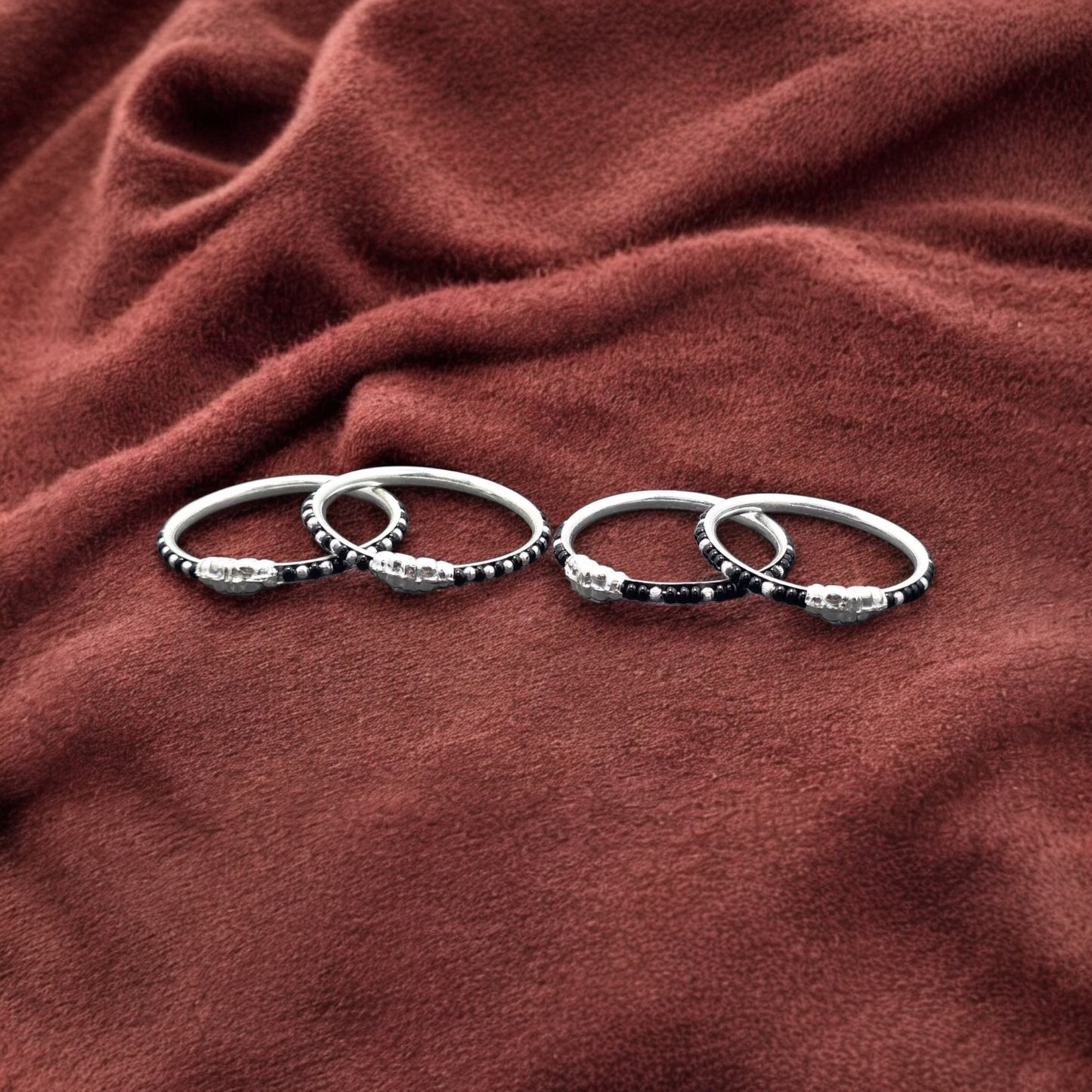 Traditional Black Beaded Baby Hand Kada  (Pair)