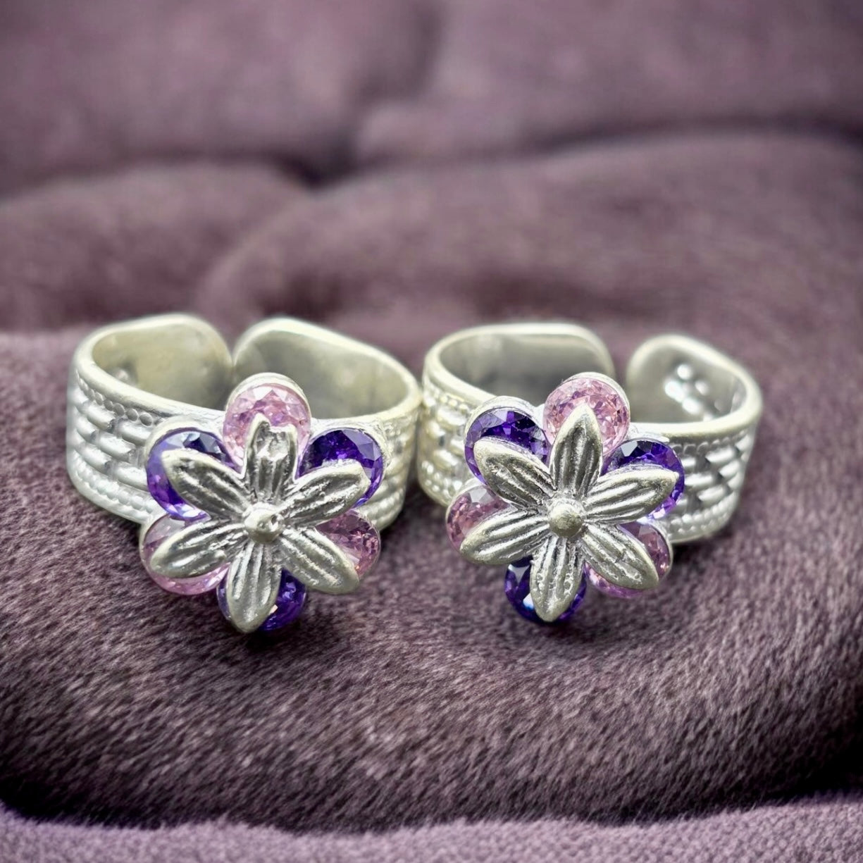 Floral Designer Toe Rings