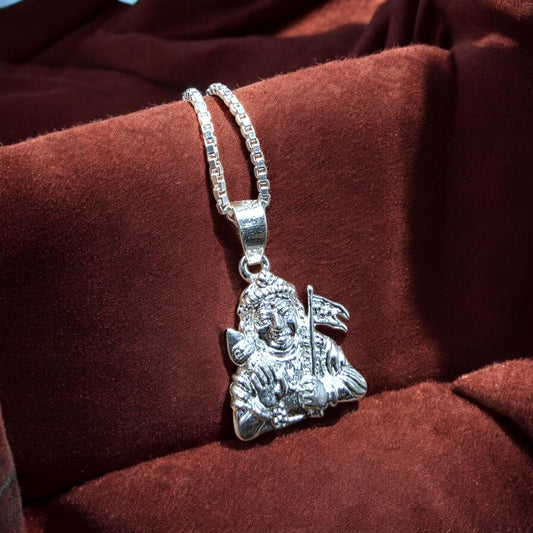 Lord Kartikeya Silver Pendant