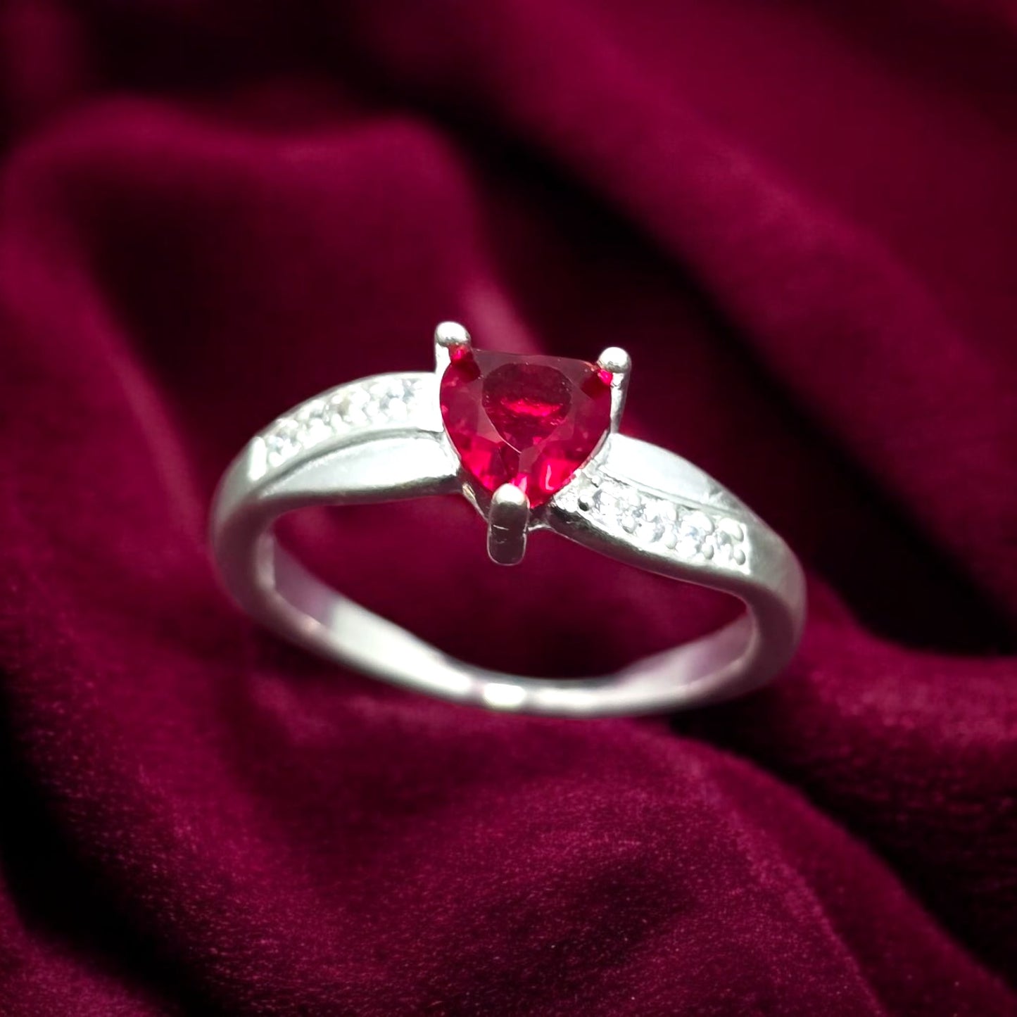 Red Heart Sparkle Ladies Ring