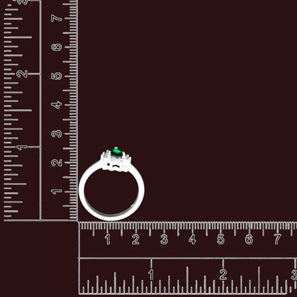 Emerald Teardrop Floral Ladies Ring