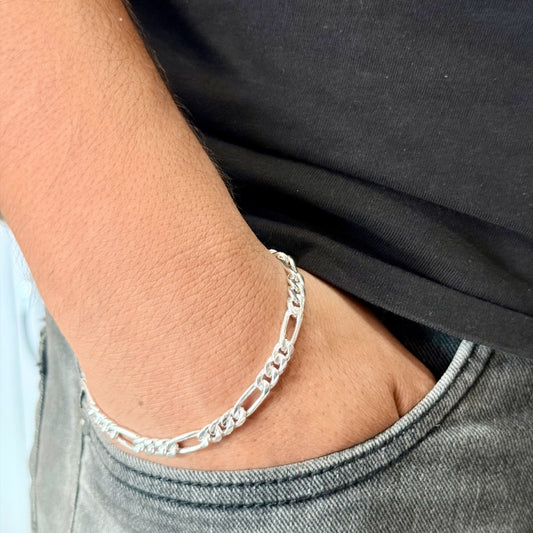 Classic Figaro Silver Bracelet