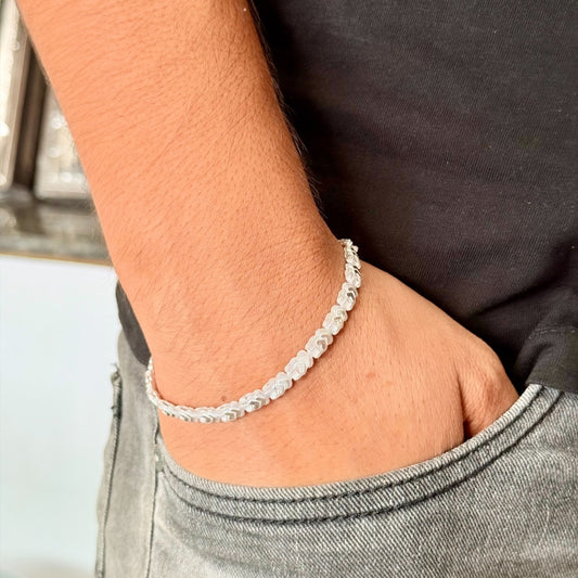 Chevron Charm Silver Bracelet