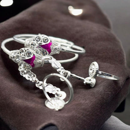 Baby hand kada with finger ring (Pair)