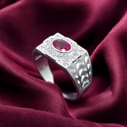 Ruby Crest Gents Ring