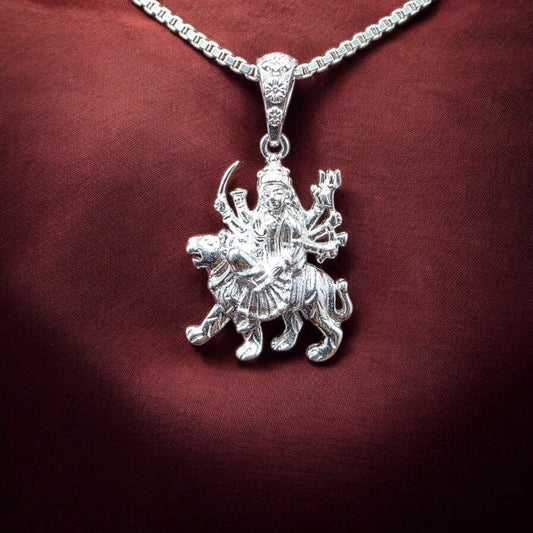 Durga Devi Silver Pendant