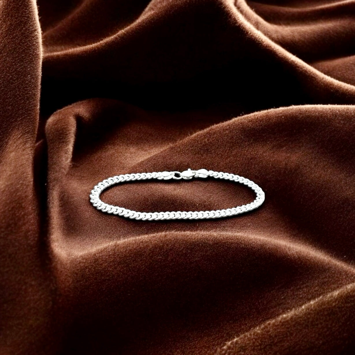 Men’s Bold Silver Curb Chain Bracelet
