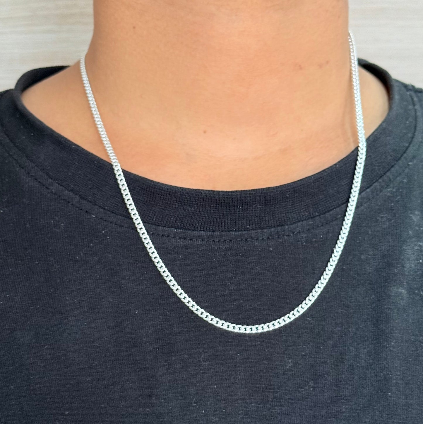 Men’s Silver Classic Cuban Chain 20 Inches