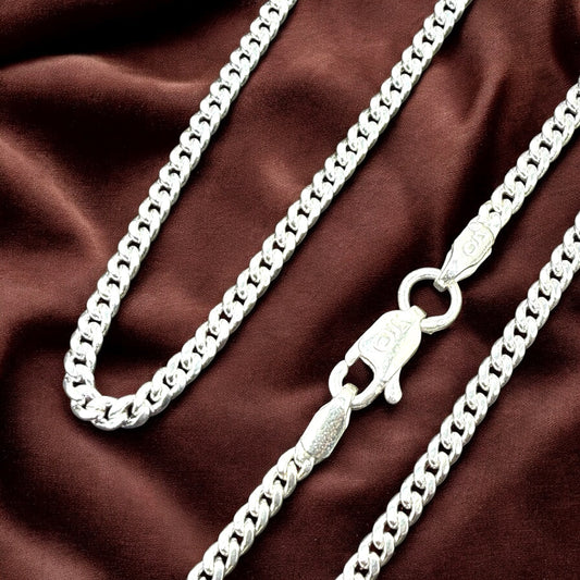 Men’s Silver Classic Cuban Chain 20 Inches